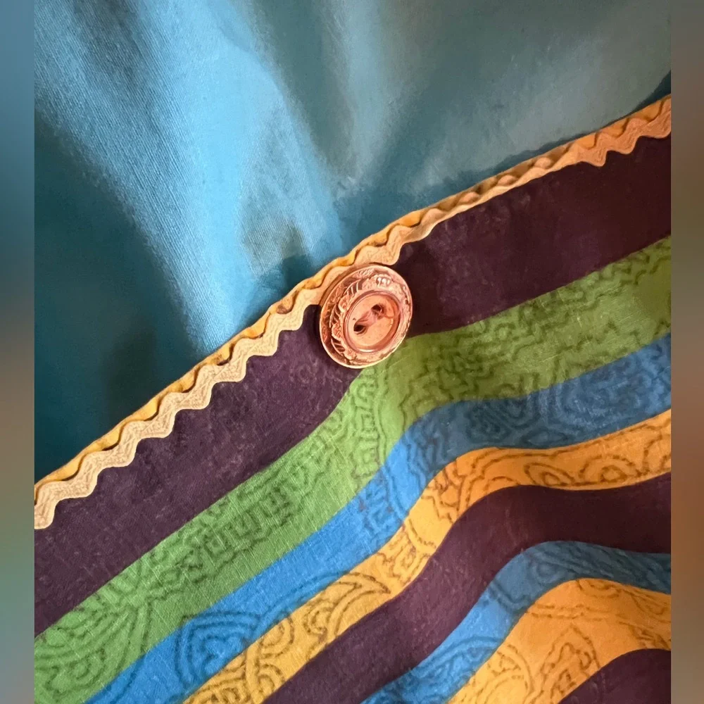 Vintage Handmade Colorful Striped Kitchen Apron